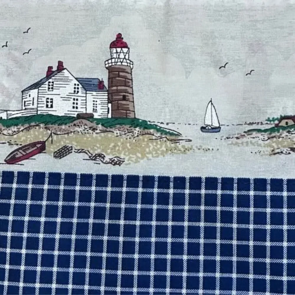 Nautical Lighthouse cafe curtain and Valence Set